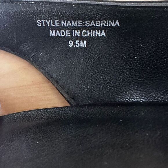 Sabrina Slingback Pumps Black Crocodile Embossed Almond Toe Stiletto Heel - Picture 5 of 5